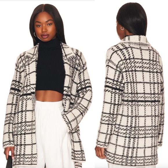 L*SPACE Stirling Sweater Coat In Couldn't Be Cozier Plaid Size Small New - Picture 1 of 16